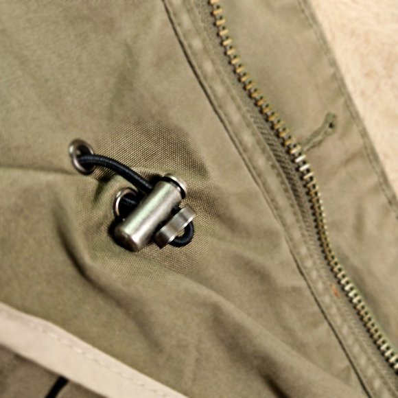 Woolrich Field Military Jacket Mens Sz M Green Buttons Long Sleeve Cargo Pockets - Picture 15 of 16